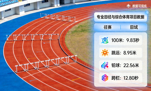 专业田径跑道与综合体育项目数据展示