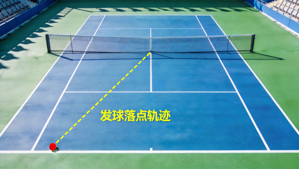 国际网球比赛场地与发球落点轨迹